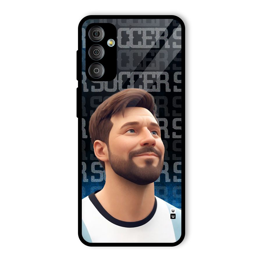 Soccer Star Smiles Glass Back Case for Galaxy F23