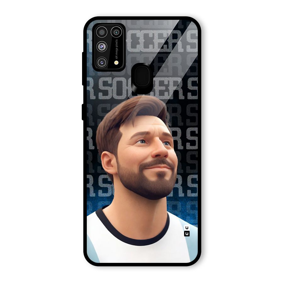 Soccer Star Smiles Glass Back Case for Galaxy F41