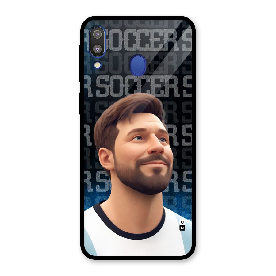 Soccer Star Smiles Glass Back Case for Galaxy M20