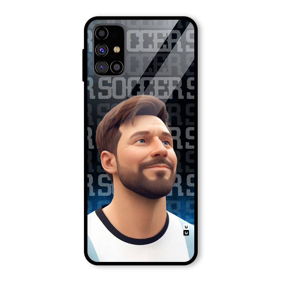 Soccer Star Smiles Glass Back Case for Galaxy M31s