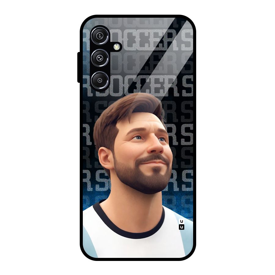 Soccer Star Smiles Glass Back Case for Galaxy M34 5G