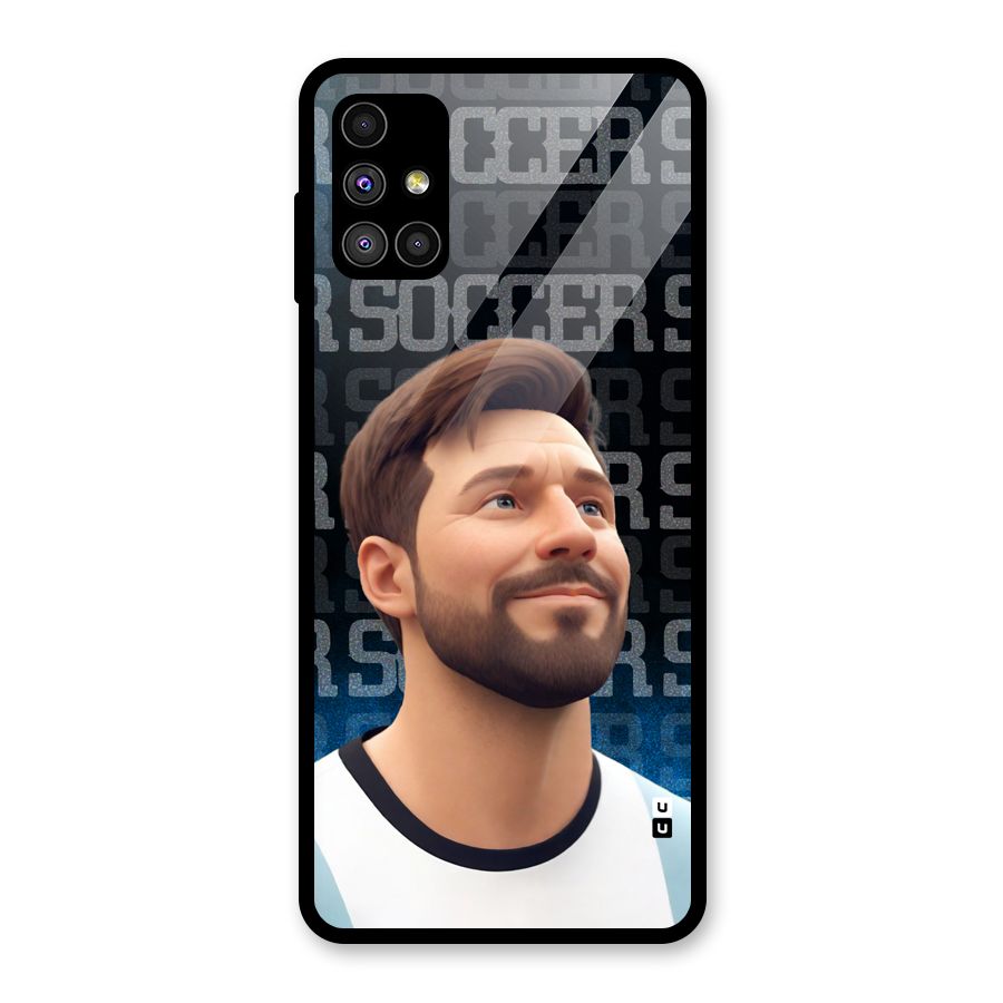Soccer Star Smiles Glass Back Case for Galaxy M51