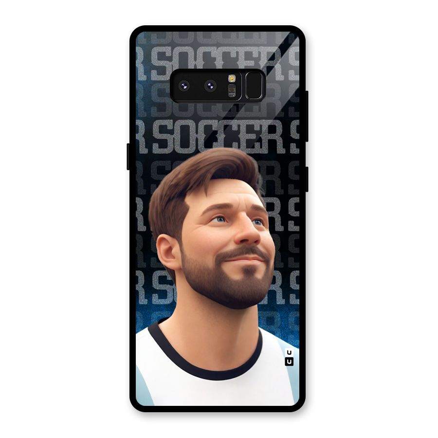 Soccer Star Smiles Glass Back Case for Galaxy Note 8