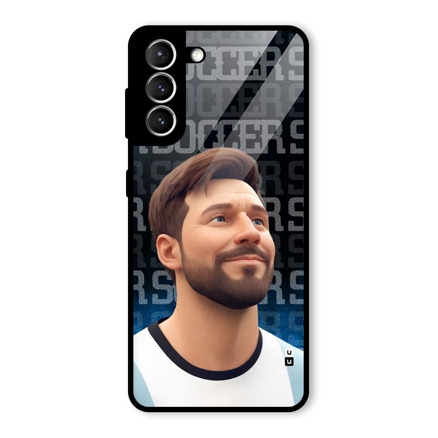 Soccer Star Smiles Glass Back Case for Galaxy S21 5G