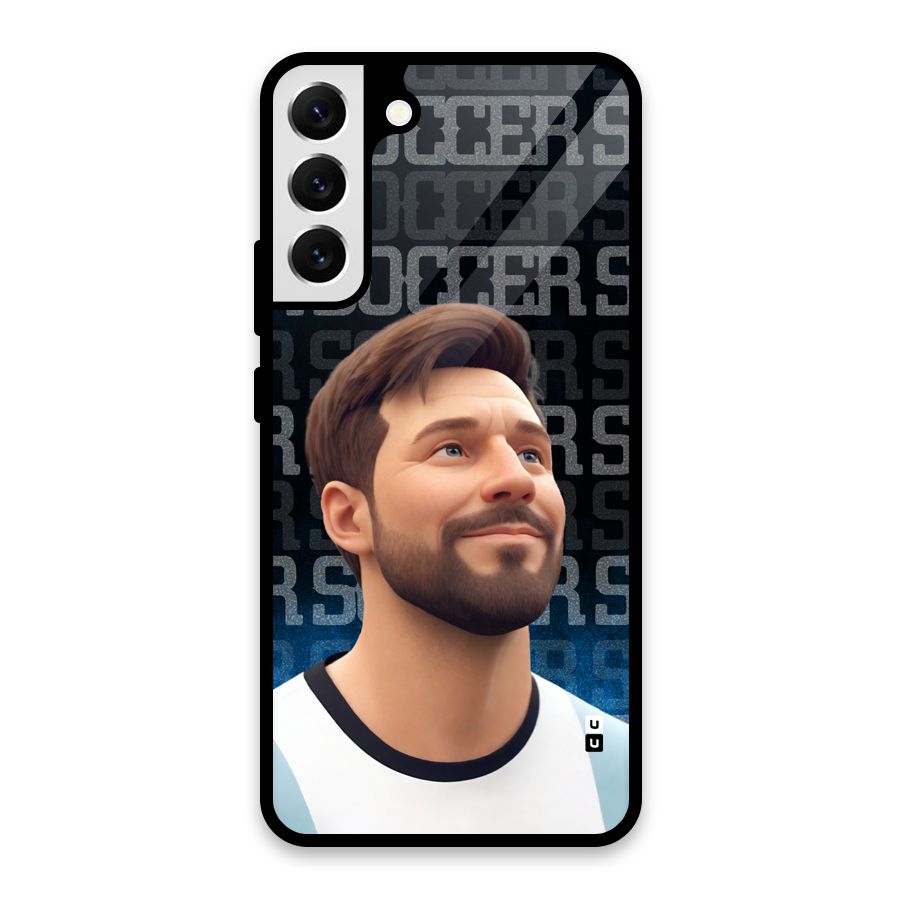 Soccer Star Smiles Glass Back Case for Galaxy S22 Plus 5G