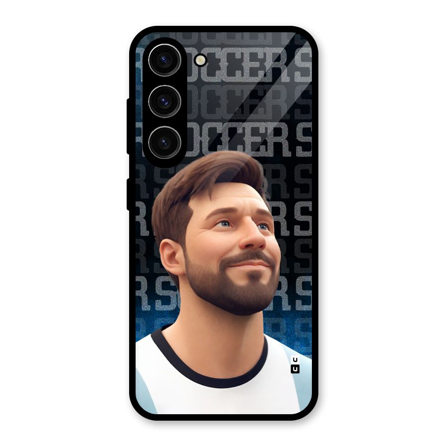 Soccer Star Smiles Glass Back Case for Galaxy S23