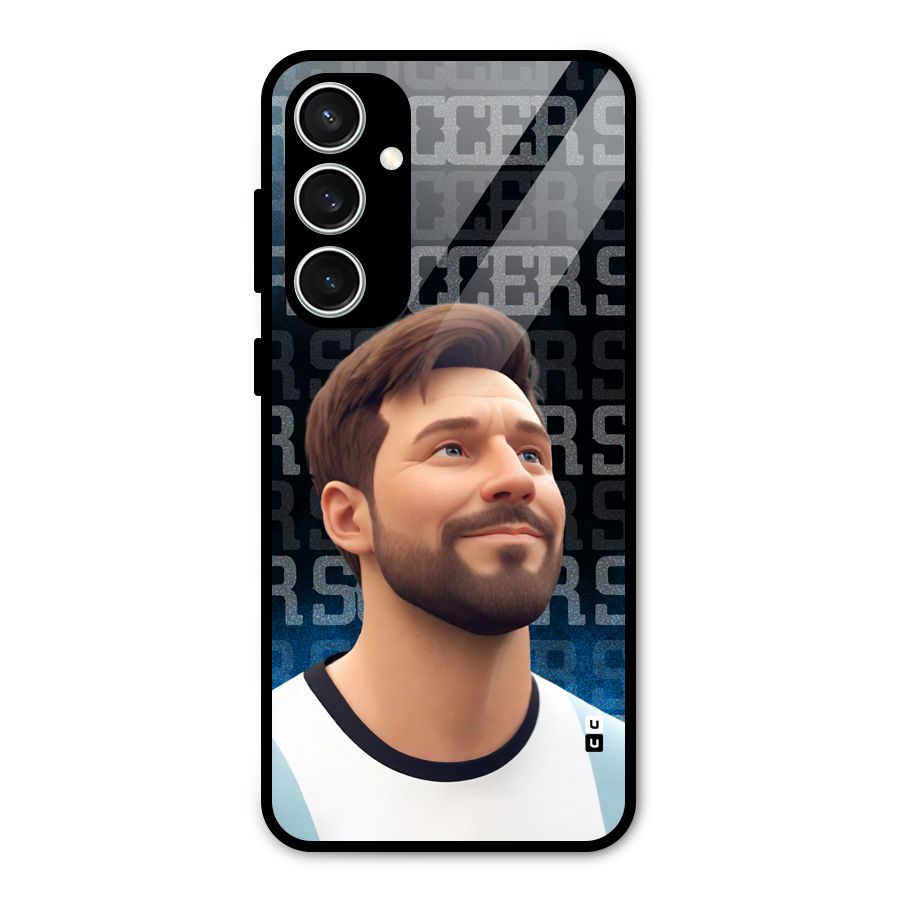 Soccer Star Smiles Glass Back Case for Galaxy S23 FE