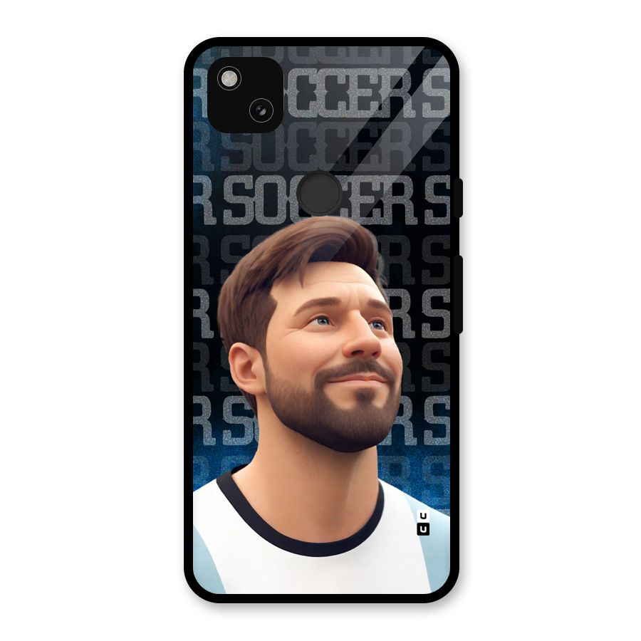 Soccer Star Smiles Glass Back Case for Google Pixel 4a