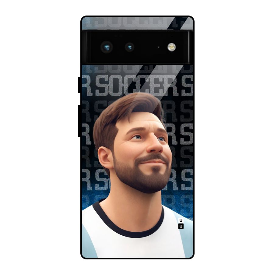 Soccer Star Smiles Glass Back Case for Google Pixel 6