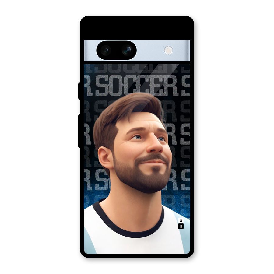 Soccer Star Smiles Glass Back Case for Google Pixel 7a