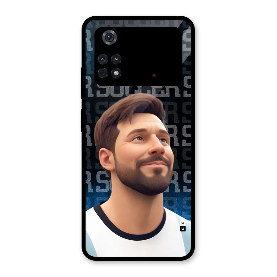Soccer Star Smiles Glass Back Case for Poco M4 Pro 4G