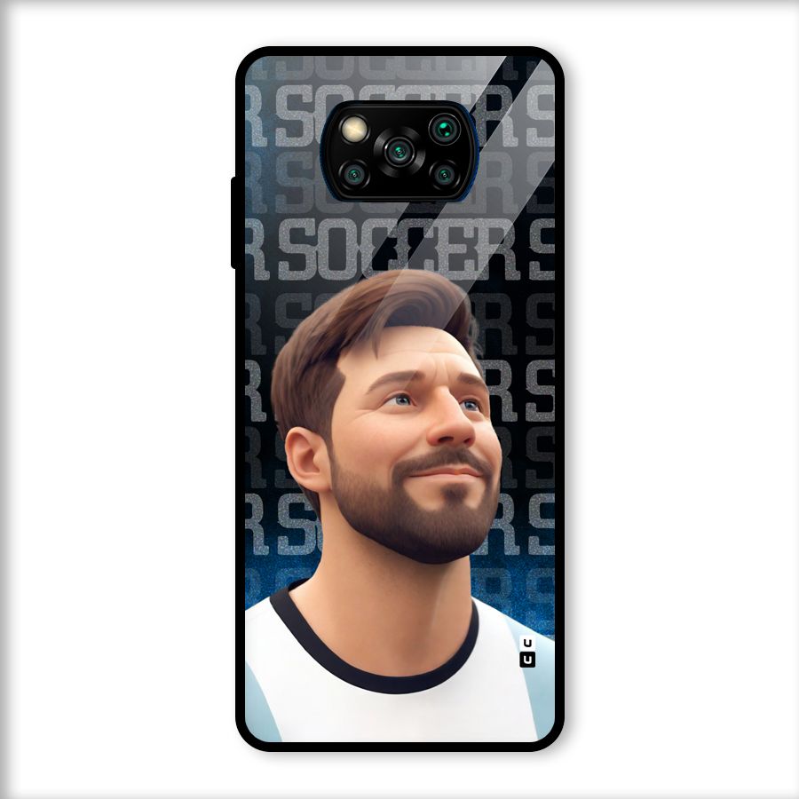 Soccer Star Smiles Glass Back Case for Poco X3