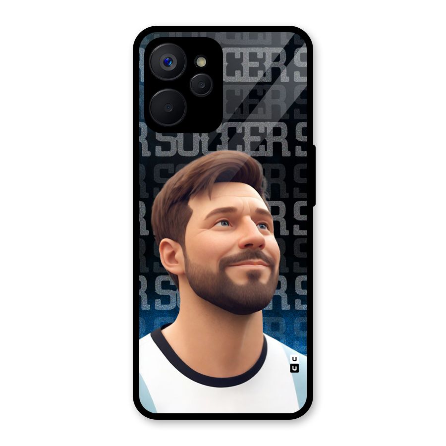 Soccer Star Smiles Glass Back Case for Realme 9i 5G