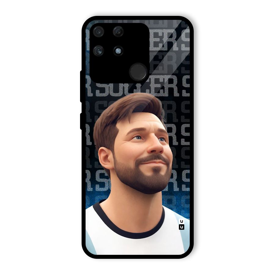 Soccer Star Smiles Glass Back Case for Realme Narzo 50A