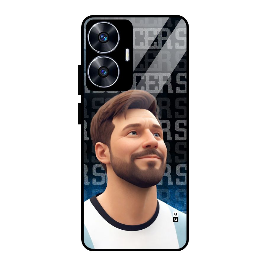 Soccer Star Smiles Glass Back Case for Realme Narzo N55
