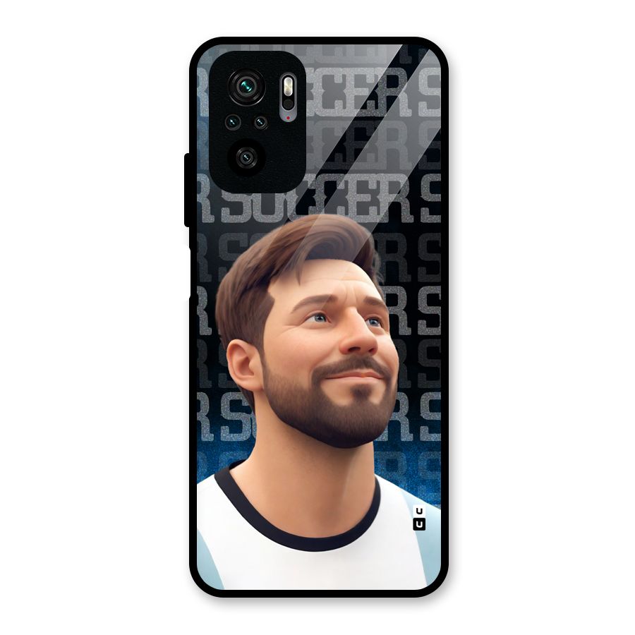 Soccer Star Smiles Glass Back Case for Redmi Note 10S
