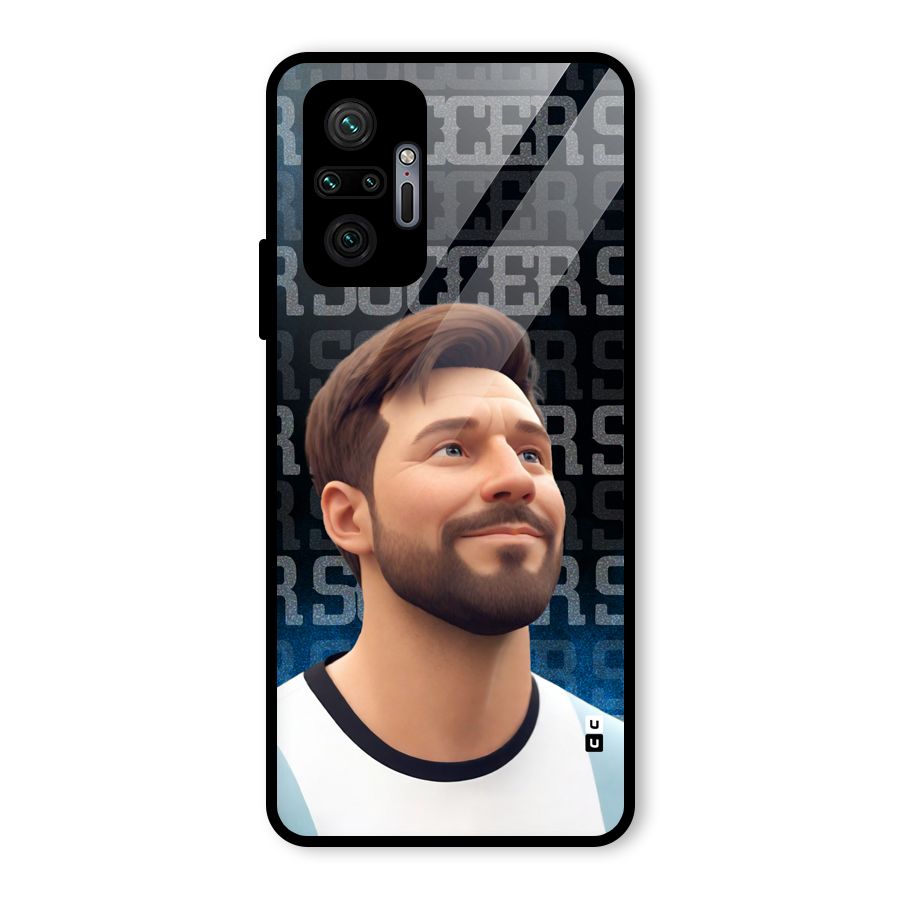 Soccer Star Smiles Glass Back Case for Redmi Note 10 Pro