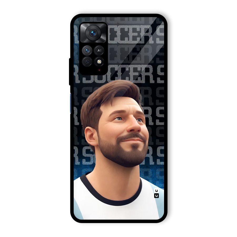 Soccer Star Smiles Glass Back Case for Redmi Note 11 Pro