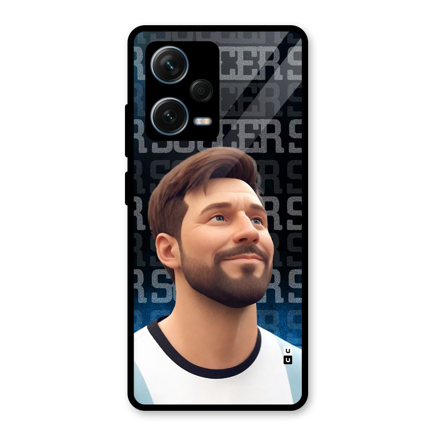 Soccer Star Smiles Glass Back Case for Redmi Note 12 Pro Plus 5G