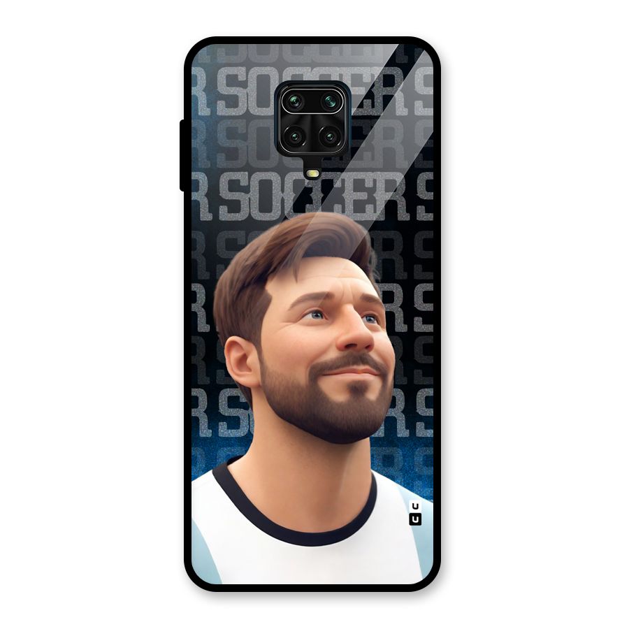 Soccer Star Smiles Glass Back Case for Redmi Note 9 Pro