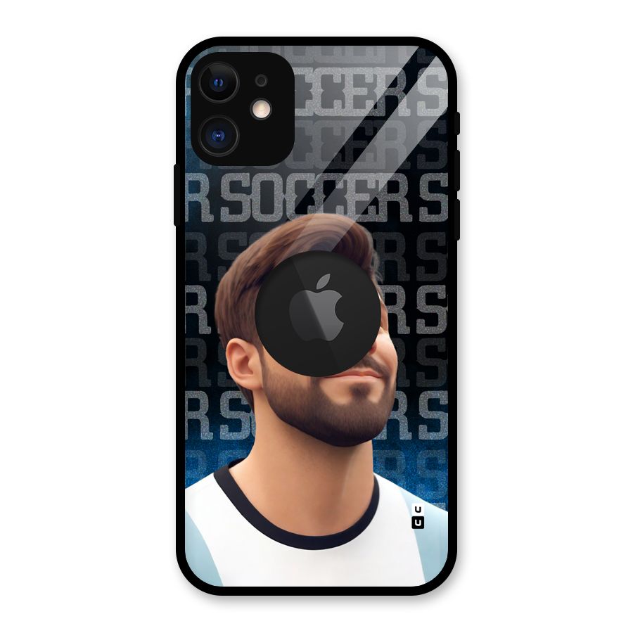 Soccer Star Smiles Glass Back Case for iPhone 11 Logo Cut