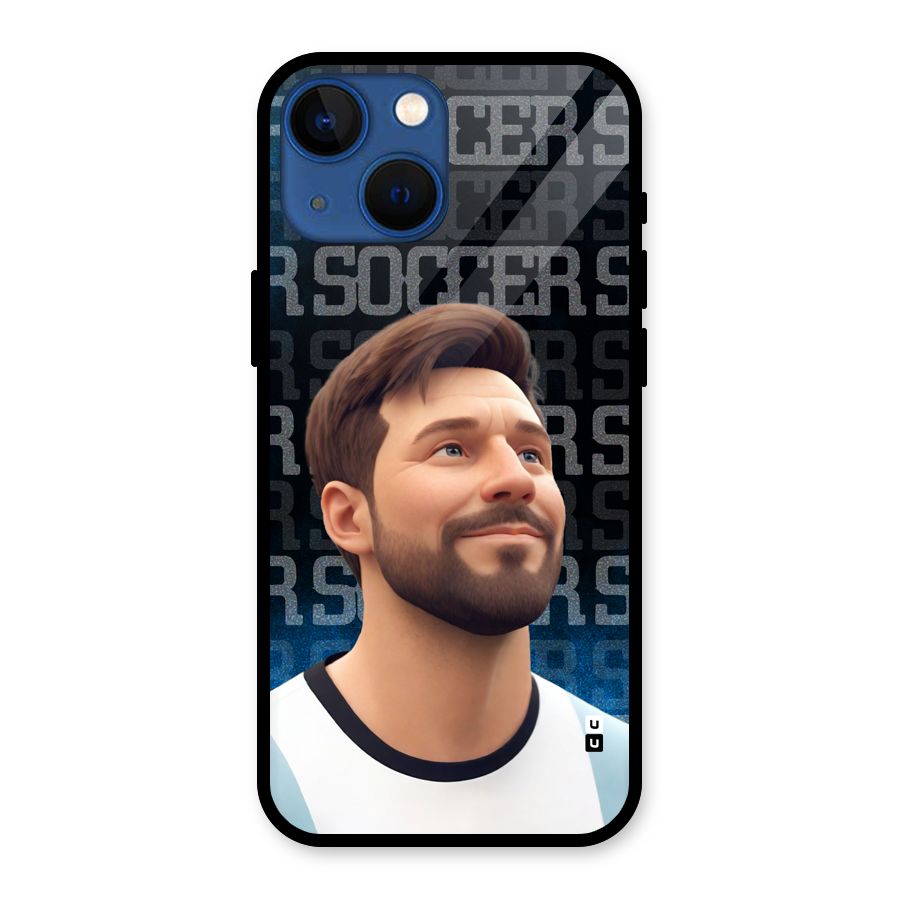 Soccer Star Smiles Glass Back Case for iPhone 13 Mini