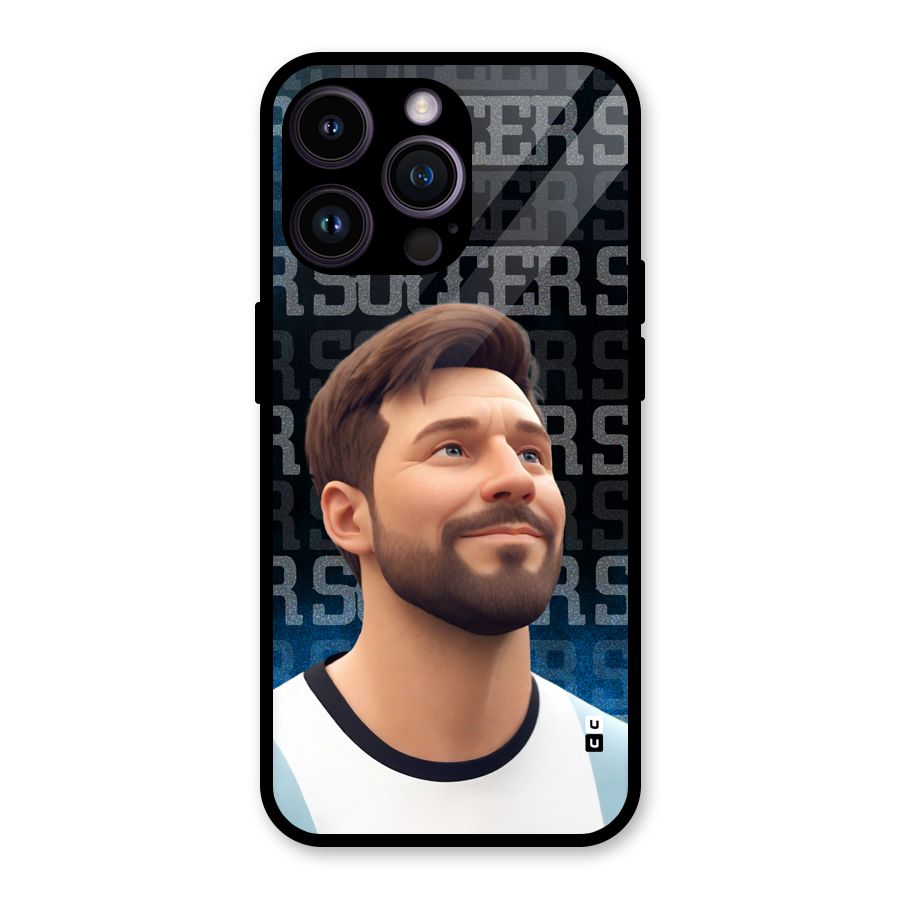 Soccer Star Smiles Glass Back Case for iPhone 14 Pro Max