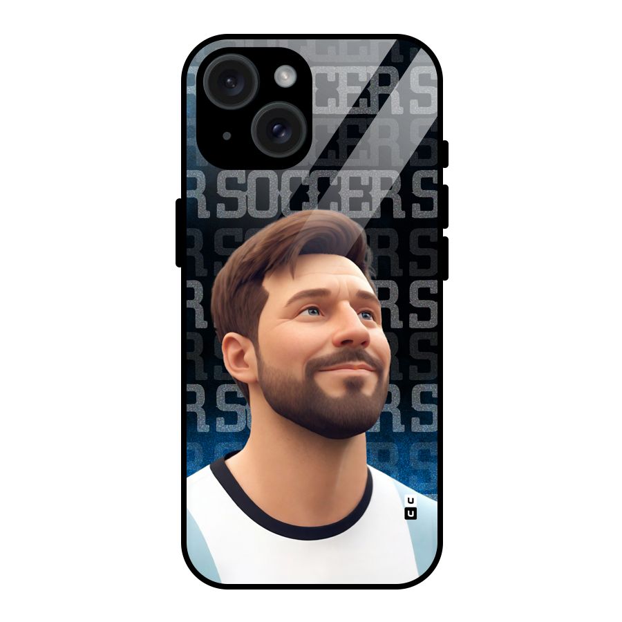 Soccer Star Smiles Glass Back Case for iPhone 15