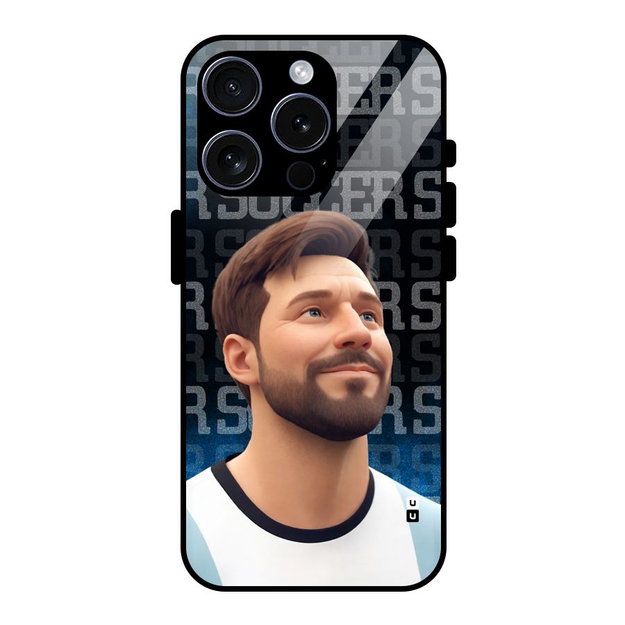 Soccer Star Smiles Glass Back Case for iPhone 15 Pro