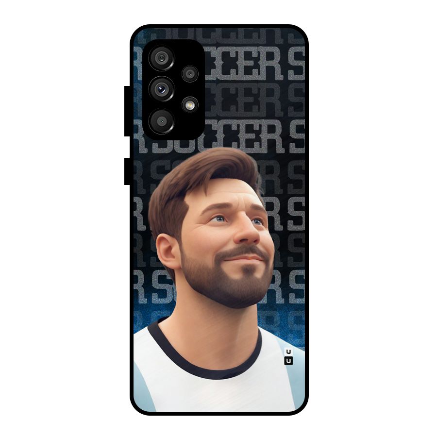 Soccer Star Smiles Metal Back Case for Galaxy A73 5G