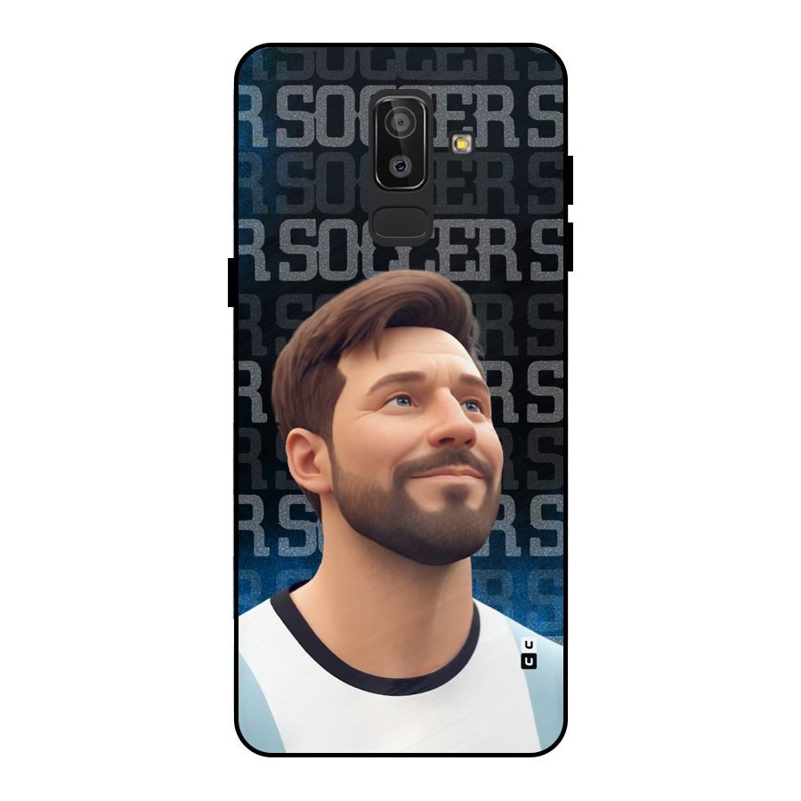 Soccer Star Smiles Metal Back Case for Galaxy J8