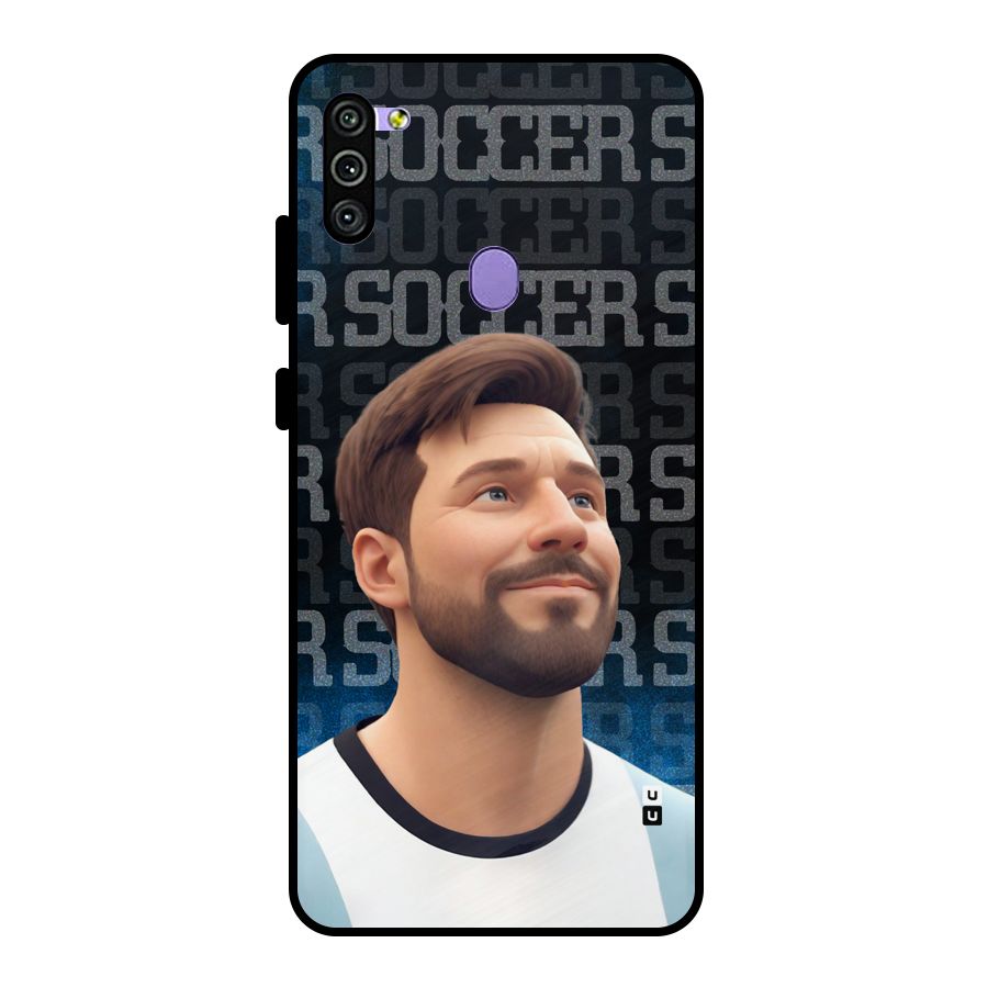 Soccer Star Smiles Metal Back Case for Galaxy M11