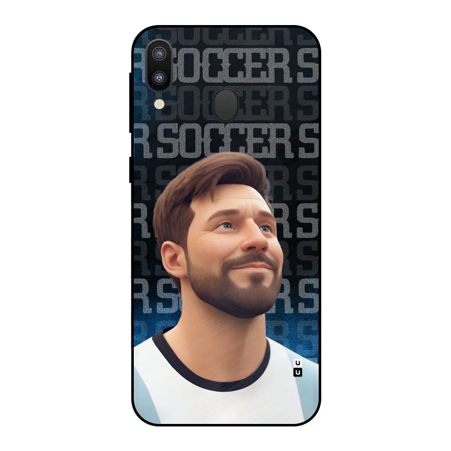 Soccer Star Smiles Metal Back Case for Galaxy M20