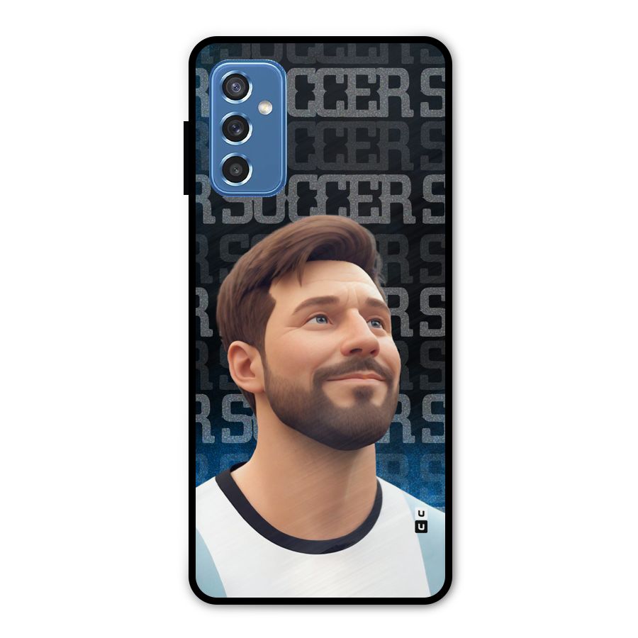 Soccer Star Smiles Metal Back Case for Galaxy M52 5G