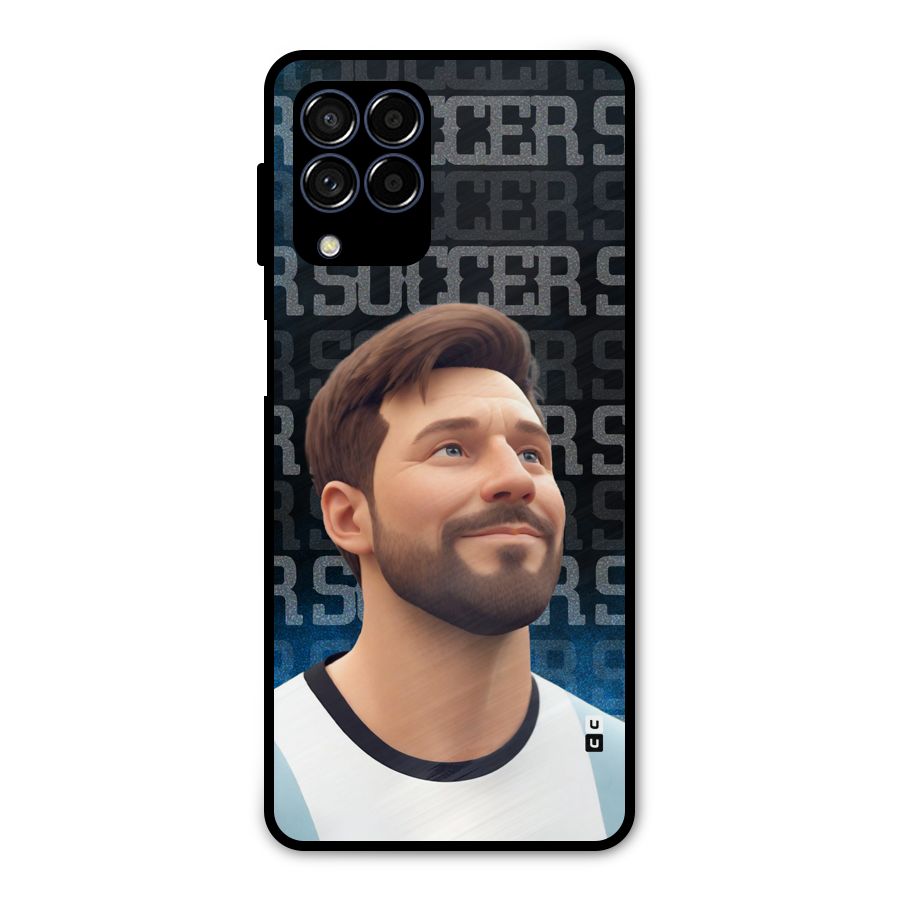 Soccer Star Smiles Metal Back Case for Galaxy M53 5G