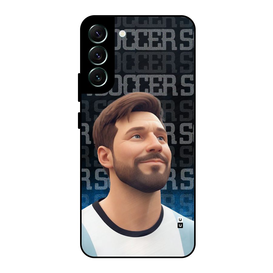 Soccer Star Smiles Metal Back Case for Galaxy S22 Plus 5G