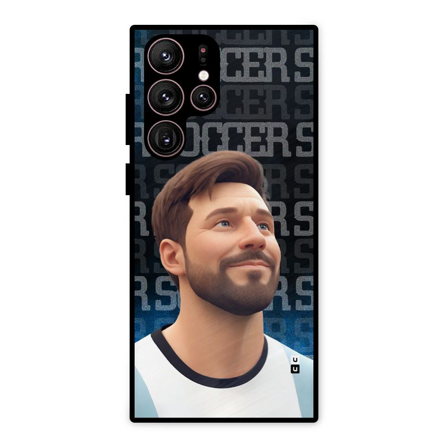 Soccer Star Smiles Metal Back Case for Galaxy S22 Ultra 5G