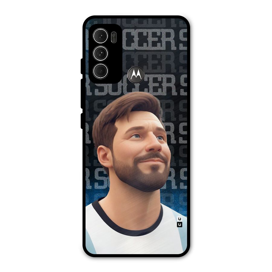 Soccer Star Smiles Metal Back Case for Moto G60