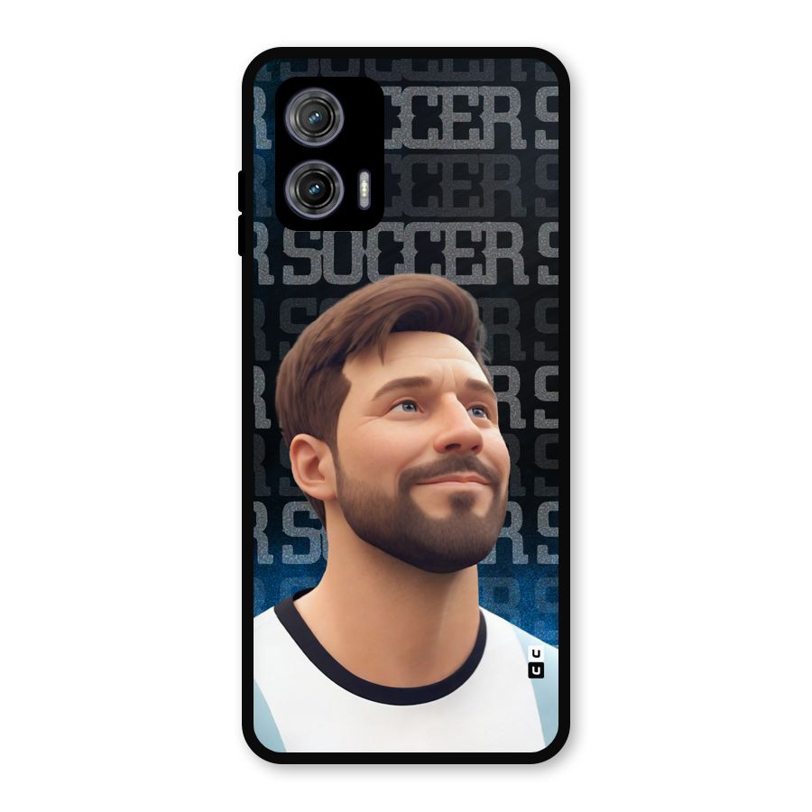 Soccer Star Smiles Metal Back Case for Moto G73