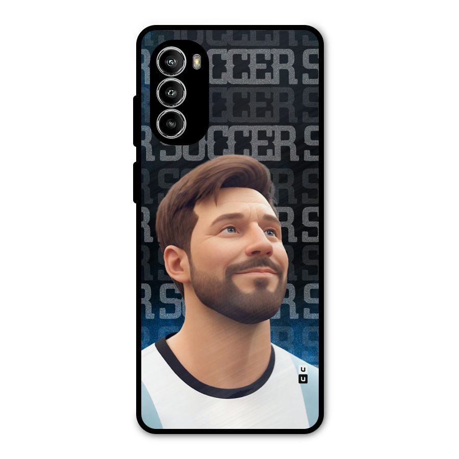Soccer Star Smiles Metal Back Case for Moto G82