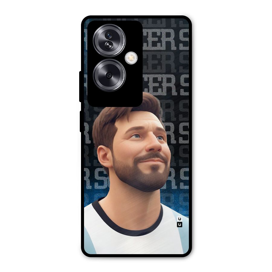 Soccer Star Smiles Metal Back Case for Oppo A79 5G