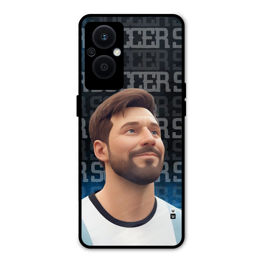 Soccer Star Smiles Metal Back Case for Oppo F21 Pro 5G