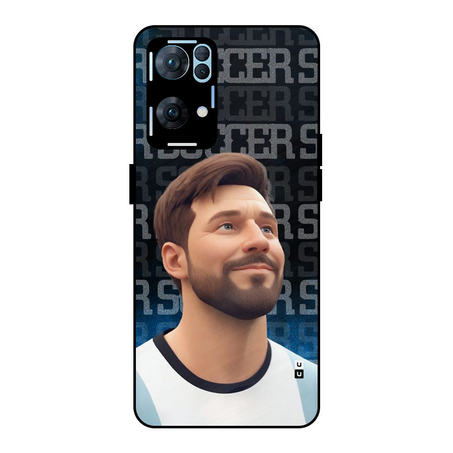 Soccer Star Smiles Metal Back Case for Oppo Reno7 Pro 5G