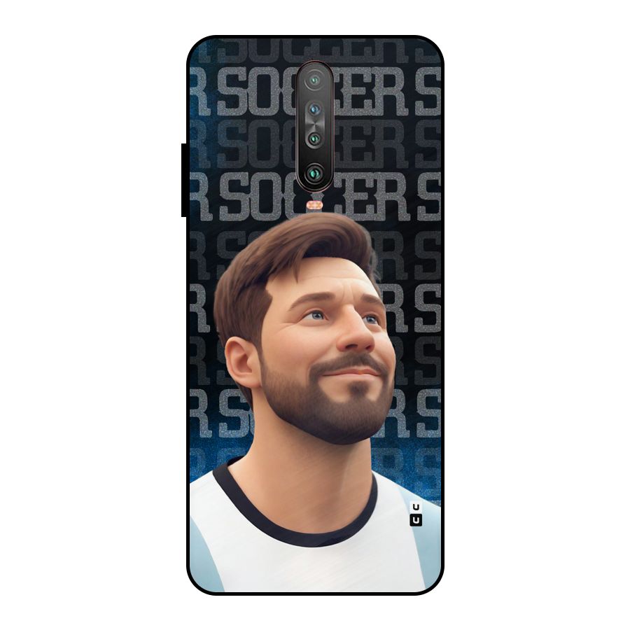 Soccer Star Smiles Metal Back Case for Poco X2