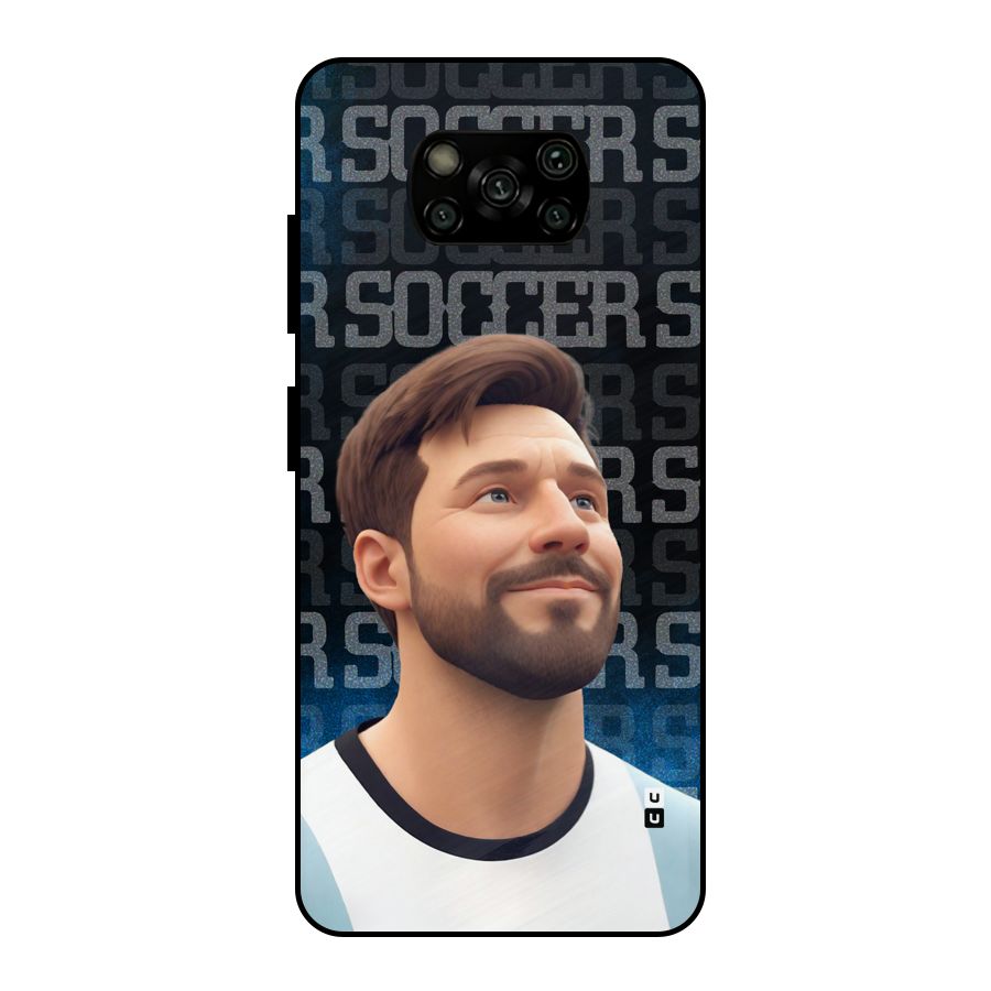 Soccer Star Smiles Metal Back Case for Poco X3