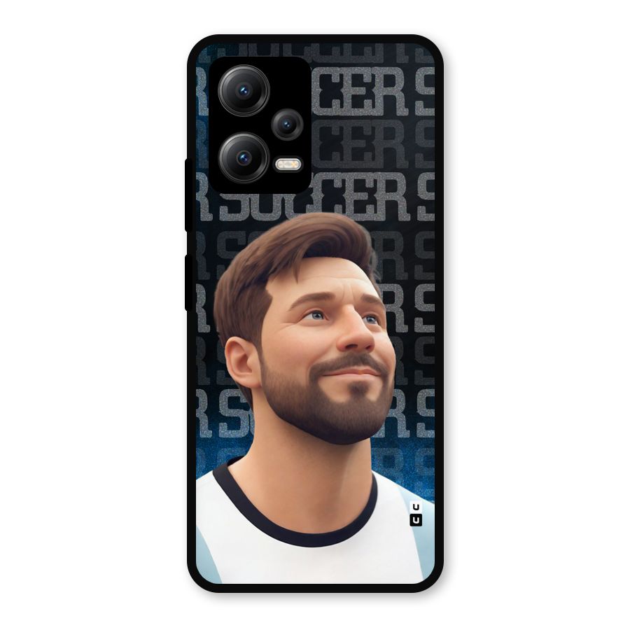 Soccer Star Smiles Metal Back Case for Poco X5