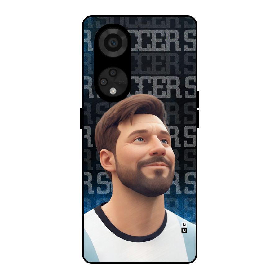 Soccer Star Smiles Metal Back Case for Reno8 T 5G