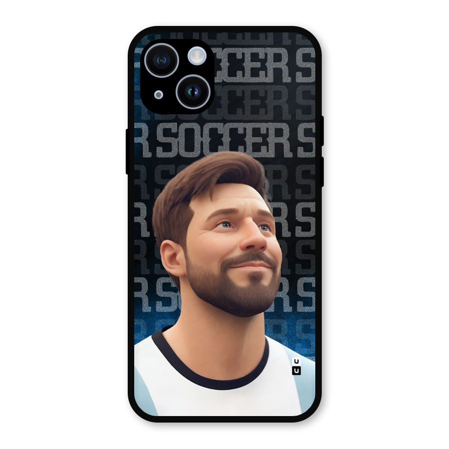 Soccer Star Smiles Metal Back Case for iPhone 14