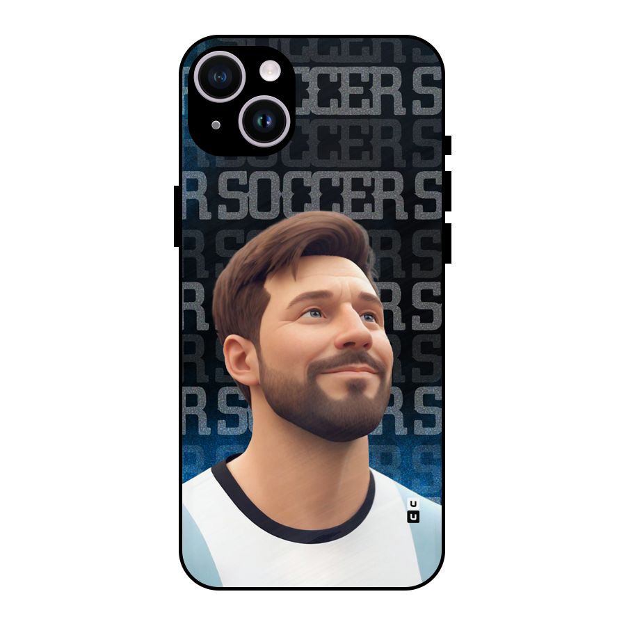 Soccer Star Smiles Metal Back Case for iPhone 14 Plus