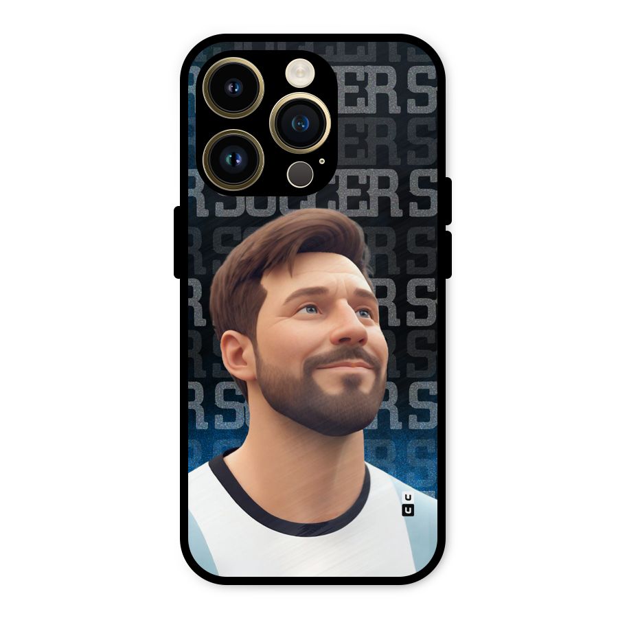 Soccer Star Smiles Metal Back Case for iPhone 14 Pro